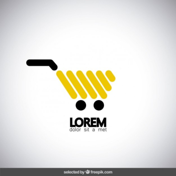 Striped shopping cart logo Striped shopping cart logo