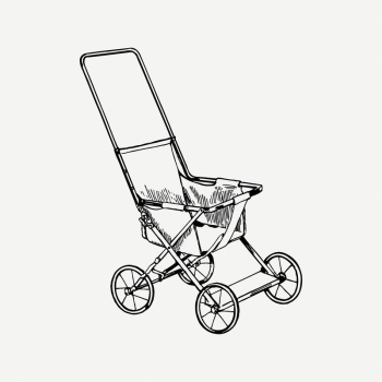 Stroller clipart, vintage illustration | Free PSD Illustration - rawpixel Stroller clipart, vintage illustration | Free PSD Illustration - rawpixel