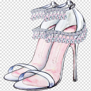 Studded d'orsay heels , Shoe High-heeled footwear Dress Prom Fashion, White Princess heels transparent background PNG clipart