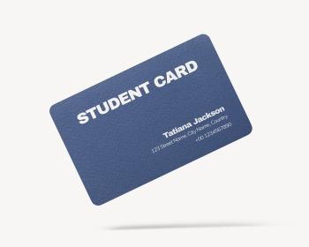 Student card mockup, blue 3D | Free PSD Mockup - rawpixel