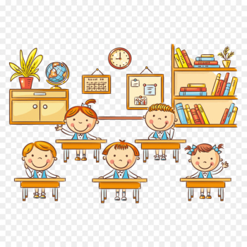 Student Cartoon Classroom Lesson - School students Student Cartoon Classroom Lesson - School students
