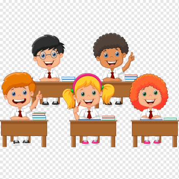 Student, Children class cartoon illustrations, cartoon Character, child, class png