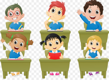 Student Classroom Lesson Cartoon - Vector school children 