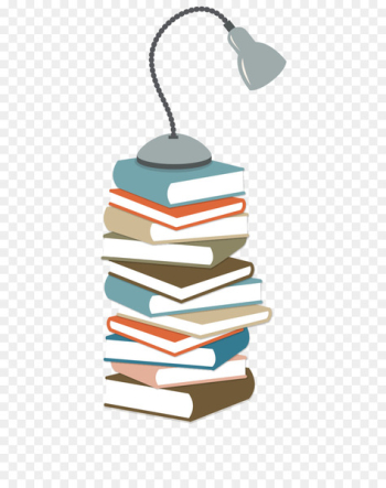 Student Corporate Education Learning University - Vector colored books on the table lamp 