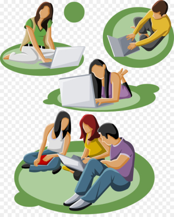 Student Estudante Computer Illustration - Vector Business people talking 
