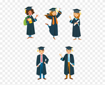 Student Graduation Ceremony University Cartoon - Cartoon Graduation Png