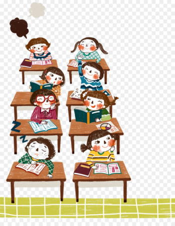Student Learning Education Desire Lesson - Cartoon kids in class 