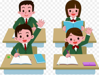 Student Royalty-free Class Clip art - Hands up students 