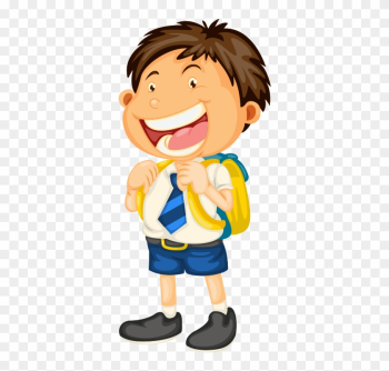 Student School Uniform Clip Art - Boy Going To School Cartoon Student School Uniform Clip Art - Boy Going To School Cartoon