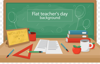 Student Teachers Day Blackboard School - Creative teachers' Day desk vector 