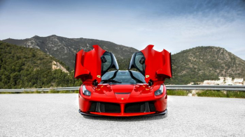 Stunning Red Ferrari LaFerrari with Open Doors Stunning Red Ferrari LaFerrari with Open Doors