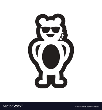 Style black and white icon bear security vector image