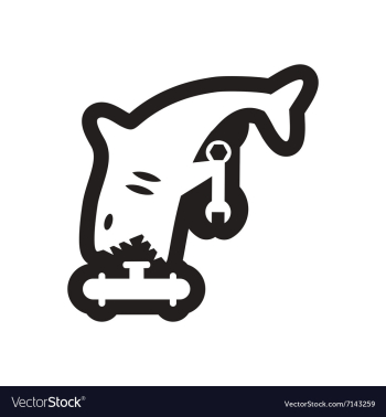 Style black and white icon shark plumber vector image Style black and white icon shark plumber vector image