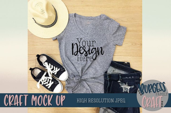 Styled summer t-shirt Craft Mock up | High Resolution JPEG