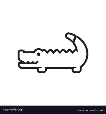 Stylish black and white icon Australian crocodile vector image Stylish black and white icon Australian crocodile vector image