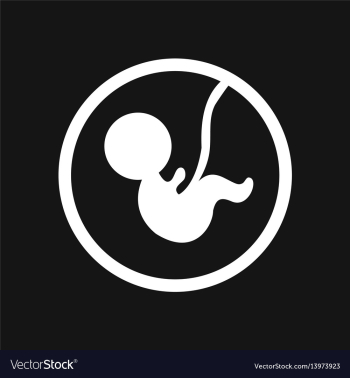 Stylish black and white icon child in the womb vector image