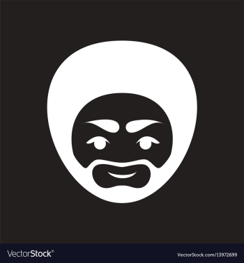 Stylish black and white icon indian man vector image Stylish black and white icon indian man vector image