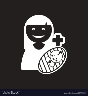 Stylish black and white icon mother and son vector image