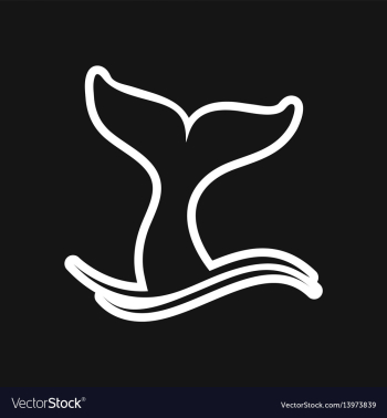 Stylish black and white icon whale tail vector image Stylish black and white icon whale tail vector image