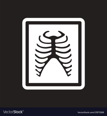Stylish black and white icon x-rays of ribs vector image Stylish black and white icon x-rays of ribs vector image