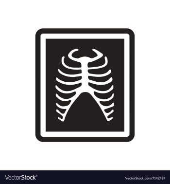 Stylish black and white icon X-rays of ribs vector image Stylish black and white icon X-rays of ribs vector image
