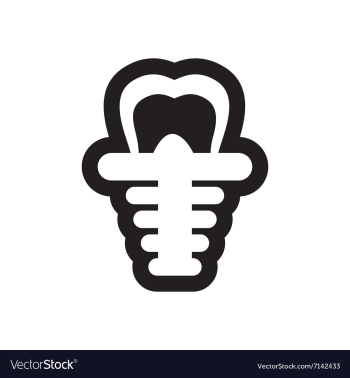 Stylish black and white icons tooth implant vector image