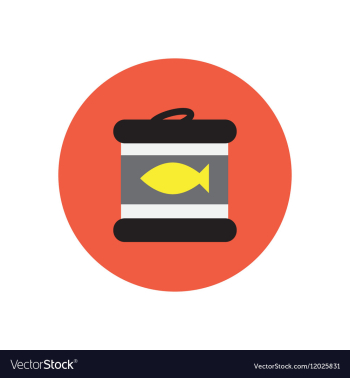 Stylish icon in circle Canned tuna fish vector image Stylish icon in circle Canned tuna fish vector image