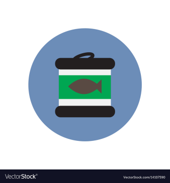 Stylish icon in circle canned tuna fish vector image Stylish icon in circle canned tuna fish vector image