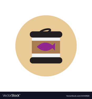 Stylish icon in circle canned tuna fish vector image Stylish icon in circle canned tuna fish vector image