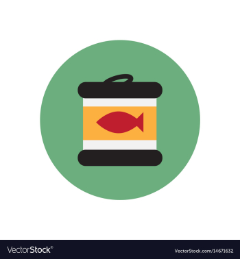 Stylish icon in circle canned tuna fish vector image Stylish icon in circle canned tuna fish vector image