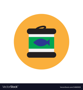 Stylish icon in circle canned tuna fish vector image Stylish icon in circle canned tuna fish vector image