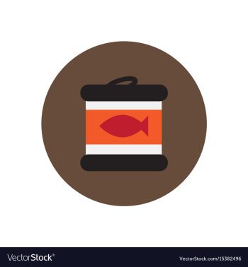 Stylish icon in circle canned tuna fish vector image Stylish icon in circle canned tuna fish vector image