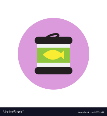 Stylish icon in circle canned tuna fish vector image Stylish icon in circle canned tuna fish vector image