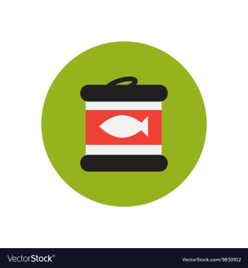 Stylish icon in circle Canned tuna fish vector image Stylish icon in circle Canned tuna fish vector image