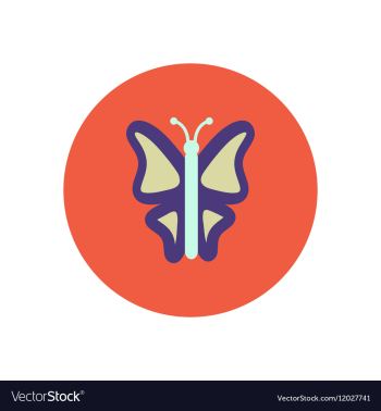 Stylish icon in color circle botanic butterfly vector image Stylish icon in color circle botanic butterfly vector image