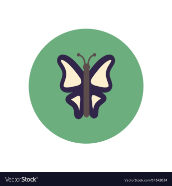 Stylish icon in color circle botanic butterfly vector image Stylish icon in color circle botanic butterfly vector image