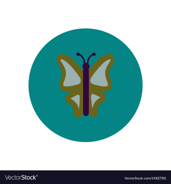 Stylish icon in color circle botanic butterfly vector image Stylish icon in color circle botanic butterfly vector image