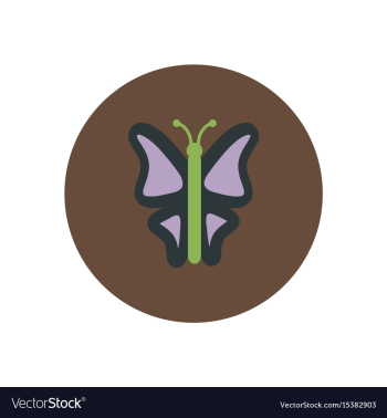 Stylish icon in color circle botanic butterfly vector image Stylish icon in color circle botanic butterfly vector image