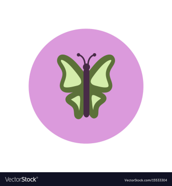 Stylish icon in color circle botanic butterfly vector image Stylish icon in color circle botanic butterfly vector image