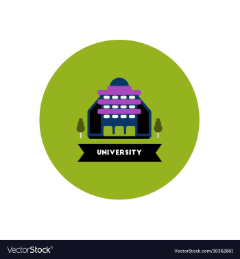Stylish icon in color circle building university vector image Stylish icon in color circle building university vector image