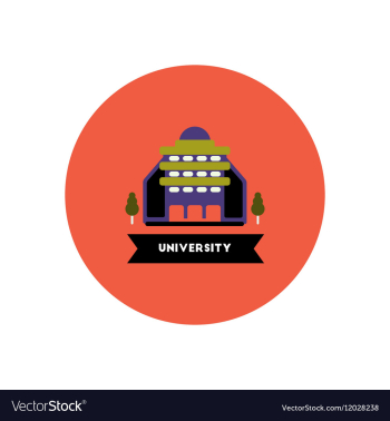 Stylish icon in color circle building university vector image Stylish icon in color circle building university vector image