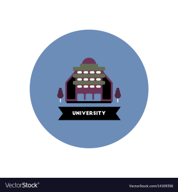 Stylish icon in color circle building university vector image Stylish icon in color circle building university vector image