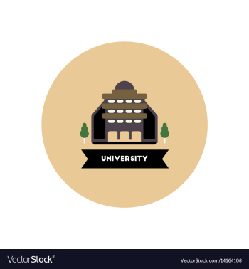 Stylish icon in color circle building university vector image Stylish icon in color circle building university vector image
