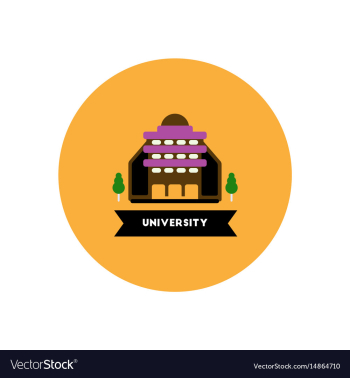 Stylish icon in color circle building university vector image Stylish icon in color circle building university vector image