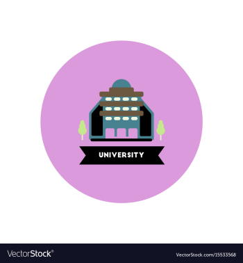 Stylish icon in color circle building university vector image Stylish icon in color circle building university vector image