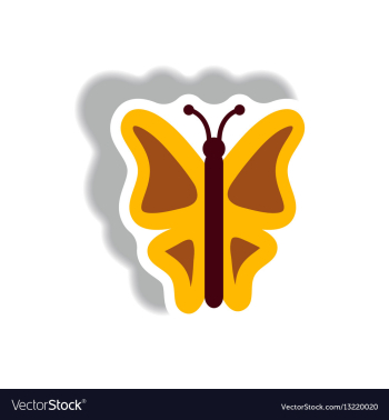 Stylish icon in paper sticker style botanic vector image Stylish icon in paper sticker style botanic vector image