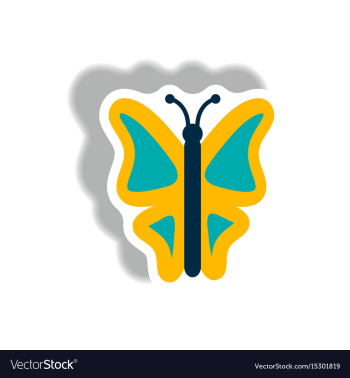 Stylish icon in paper sticker style botanic vector image Stylish icon in paper sticker style botanic vector image