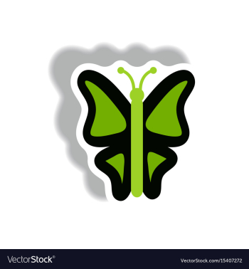 Stylish icon in paper sticker style botanic vector image Stylish icon in paper sticker style botanic vector image