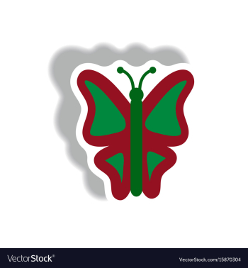 Stylish icon in paper sticker style botanic vector image Stylish icon in paper sticker style botanic vector image