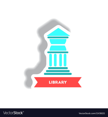 Stylish icon in paper sticker style building vector image Stylish icon in paper sticker style building vector image